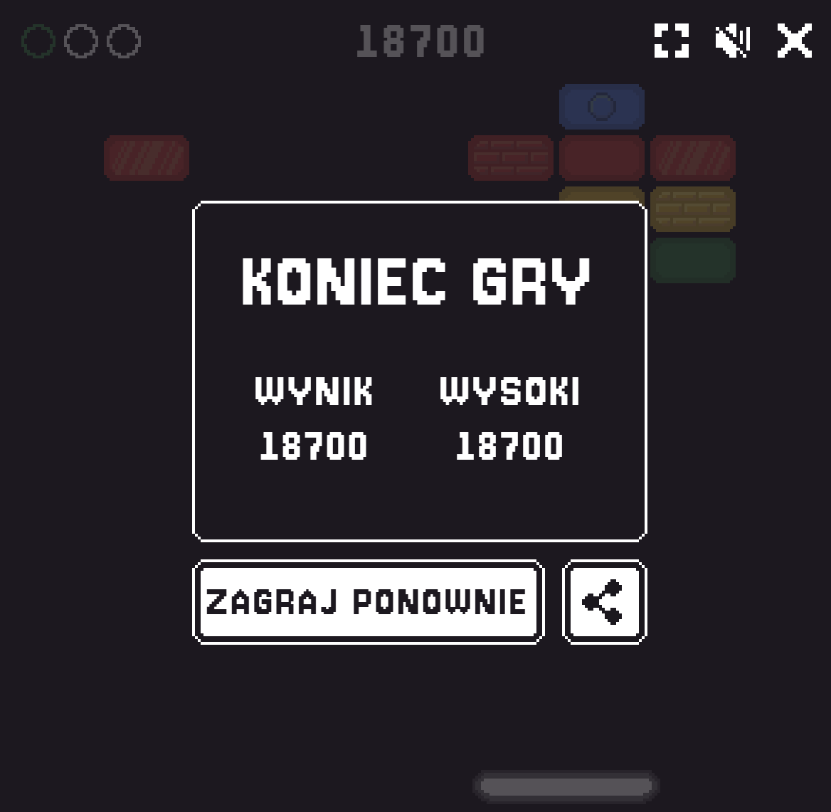 Mój wynik w Block Breaker