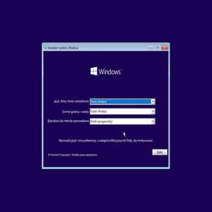 ekran powitalny instalatora Windows 11